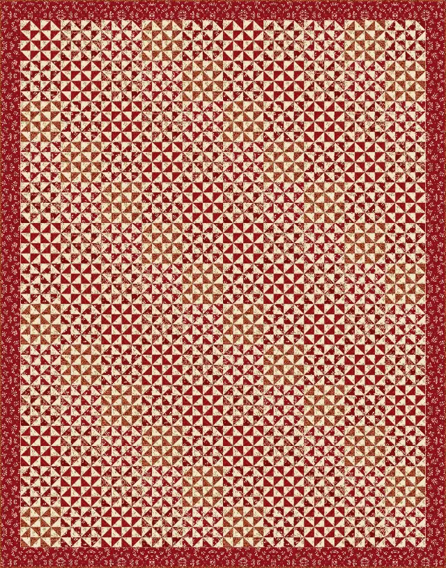 Broken Dishes quilt, queen size, 88" × 112"