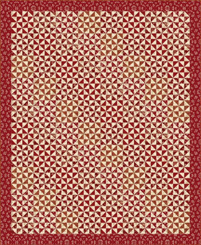 Broken Dishes quilt, twin size, 72" × 88"
