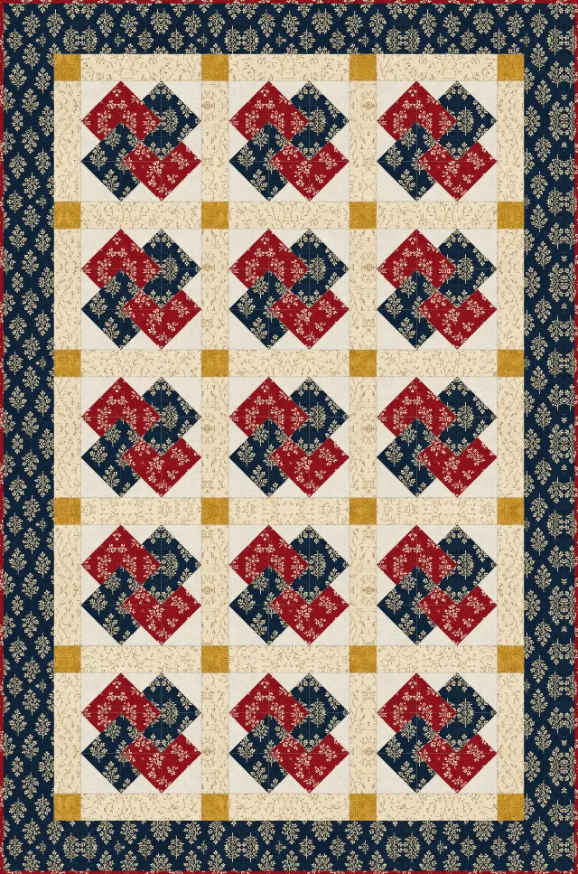 Card Trick quilt, crib size, 43" × 65"