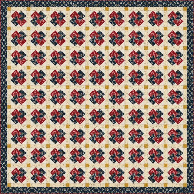 Card Trick quilt, king size, 109" × 109"