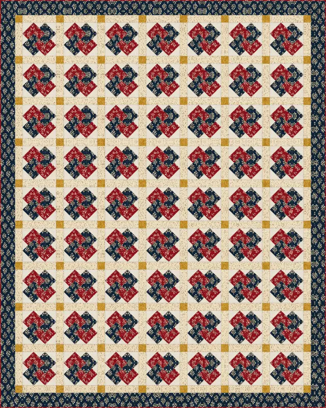 Card Trick quilt, queen size, 87" × 109"