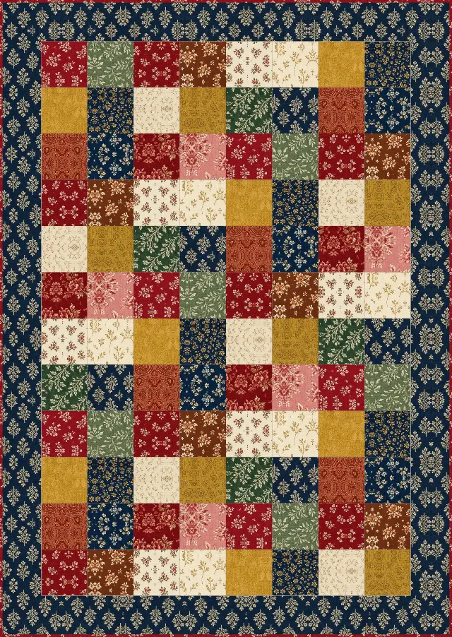 Charm Square quilt, crib size, 44" × 62"