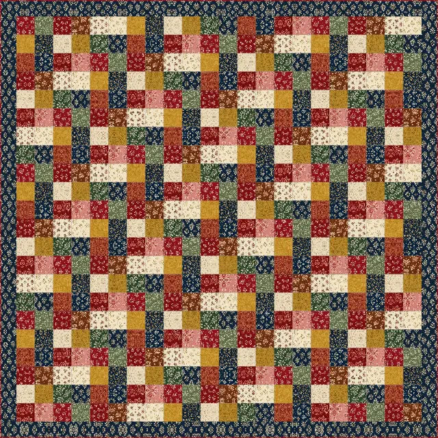 Charm Square quilt, king size, 107" × 107"