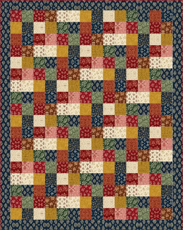 Charm Square quilt, twin size, 71" × 89"