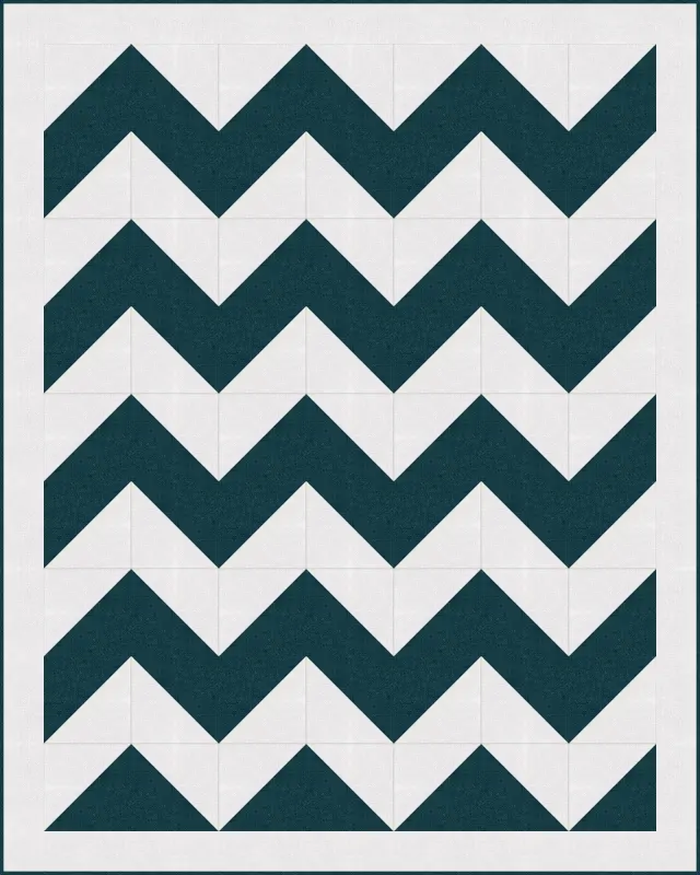 Chevron quilt, crib size, 48" × 60"