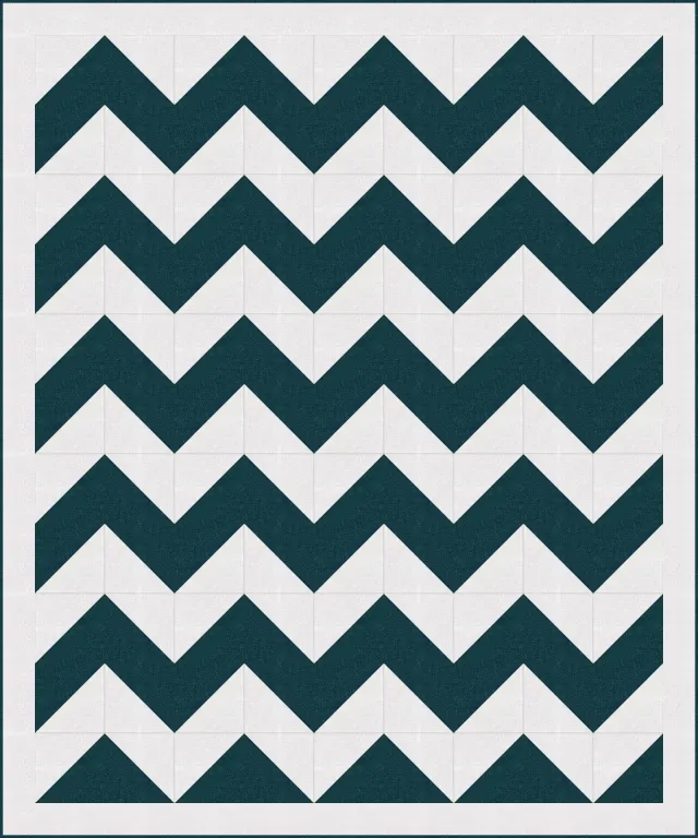 Chevron quilt, throw size, 60" × 72"