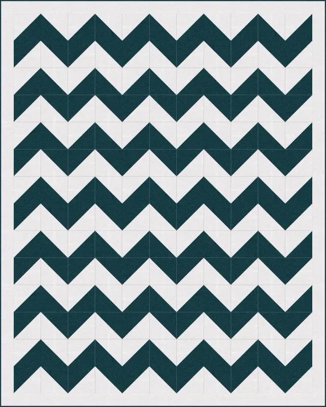 Chevron quilt, twin size, 72" × 90"