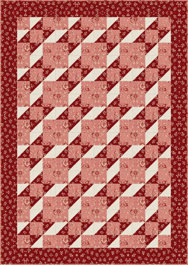 Contrary Wife quilt, crib size, 44" × 62"