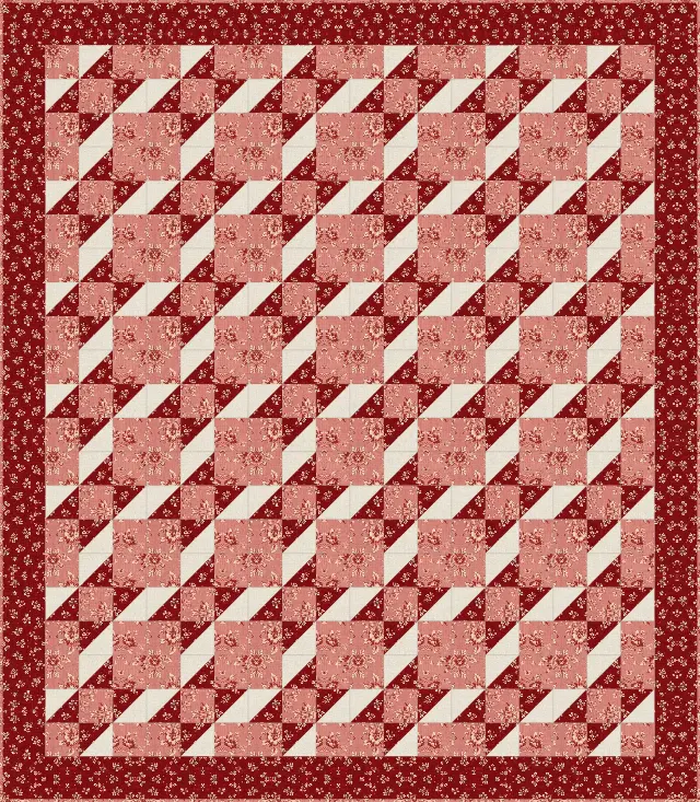 Contrary Wife quilt, throw size, 62" × 71"
