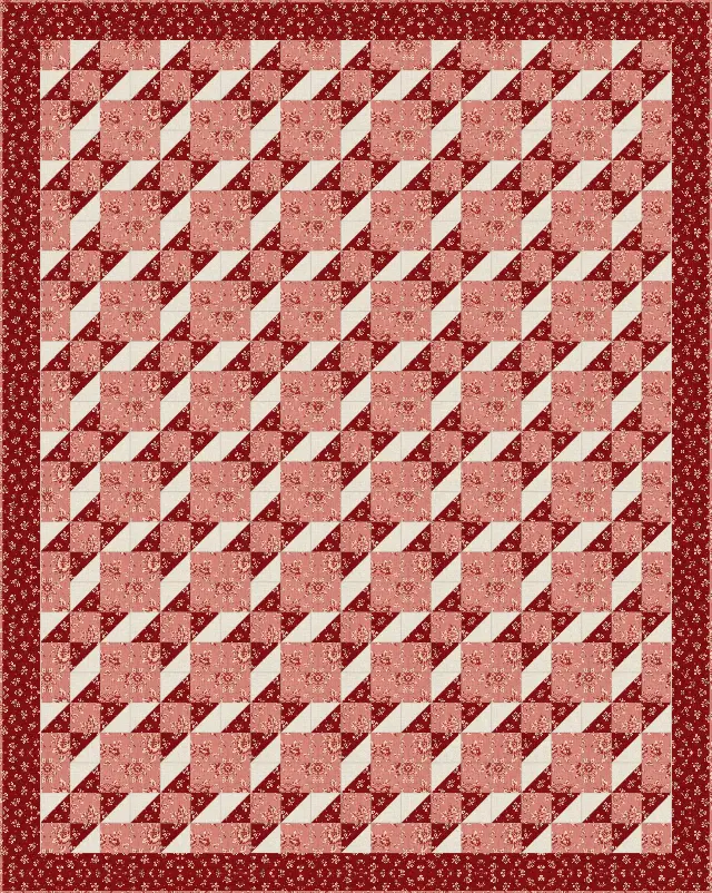 Contrary Wife quilt, twin size, 71" × 89"
