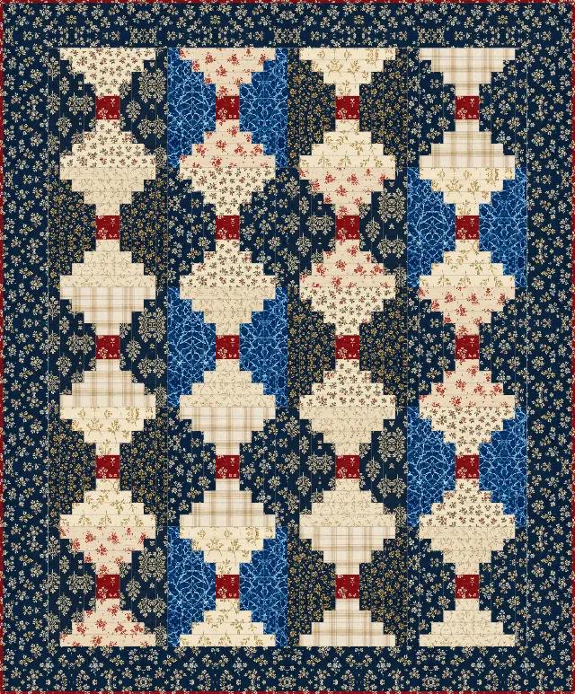 Courthouse Steps quilt, crib size, 48" × 58"