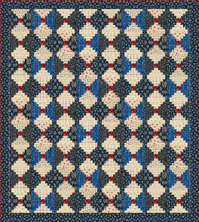 Courthouse Steps quilt, full size, 88" × 98"