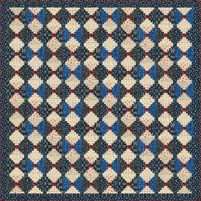 Courthouse Steps quilt, king size, 108" × 108"