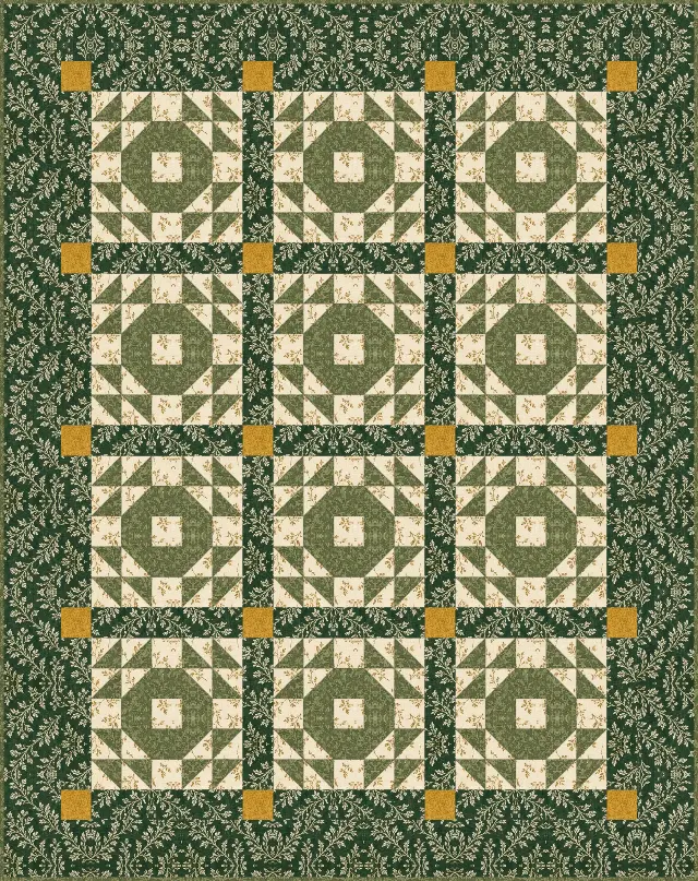 Crown of Thorns quilt, crib size, 46" × 58"