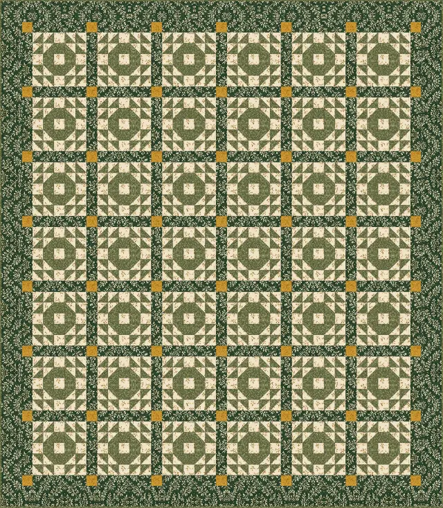 Crown of Thorns quilt, full size, 82" × 94"