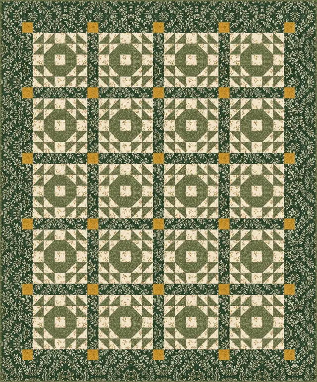 Crown of Thorns quilt, throw size, 58" × 70"