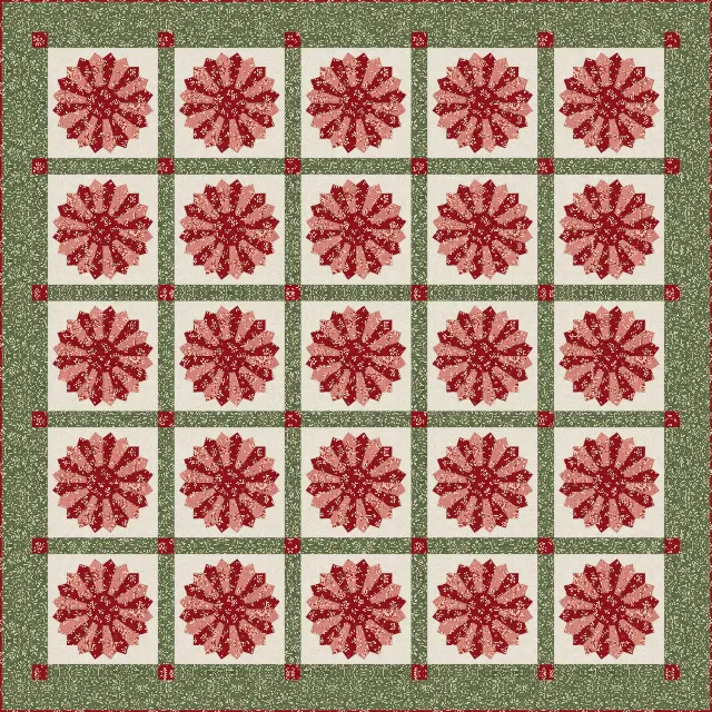 Dresden Plate quilt, full size, 90" × 90"