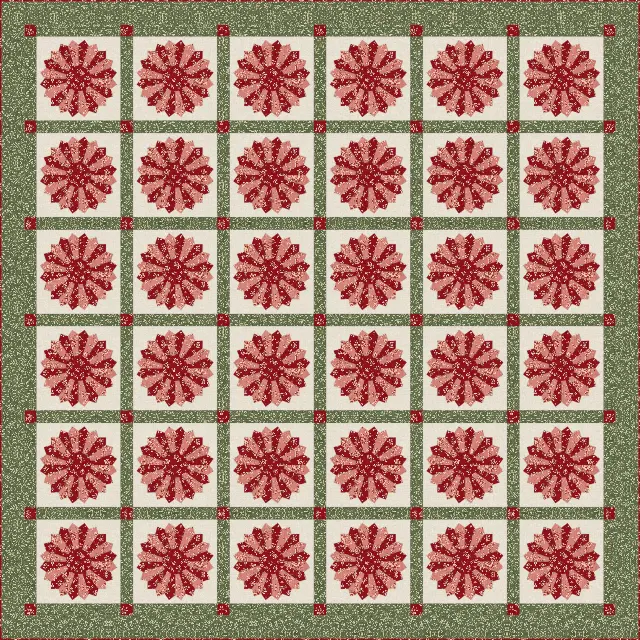 Dresden Plate quilt, king size, 106" × 106"
