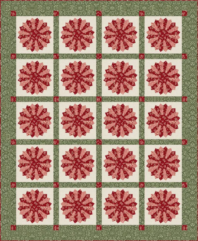 Dresden Plate quilt, twin size, 74" × 90"