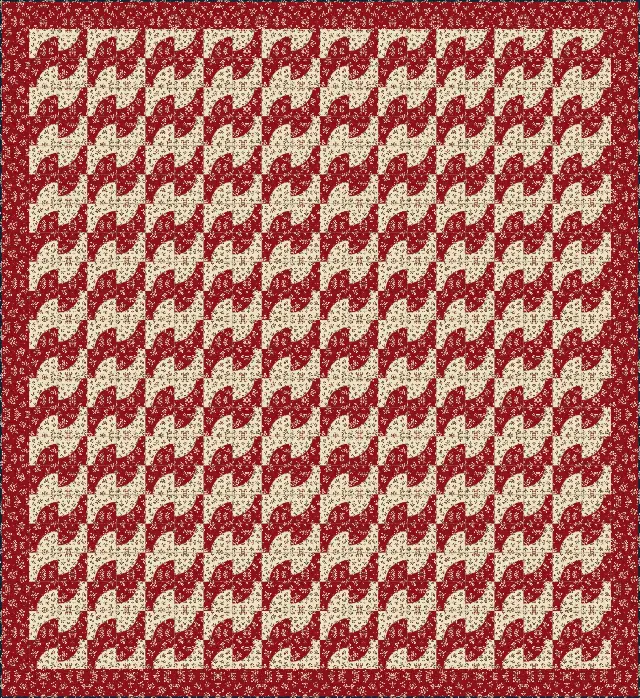 Drunkard's Path quilt, full size, 88" × 96"