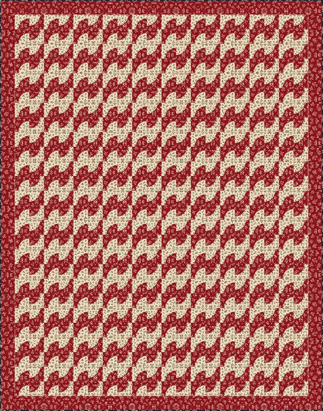 Drunkard's Path quilt, queen size, 88" × 112"