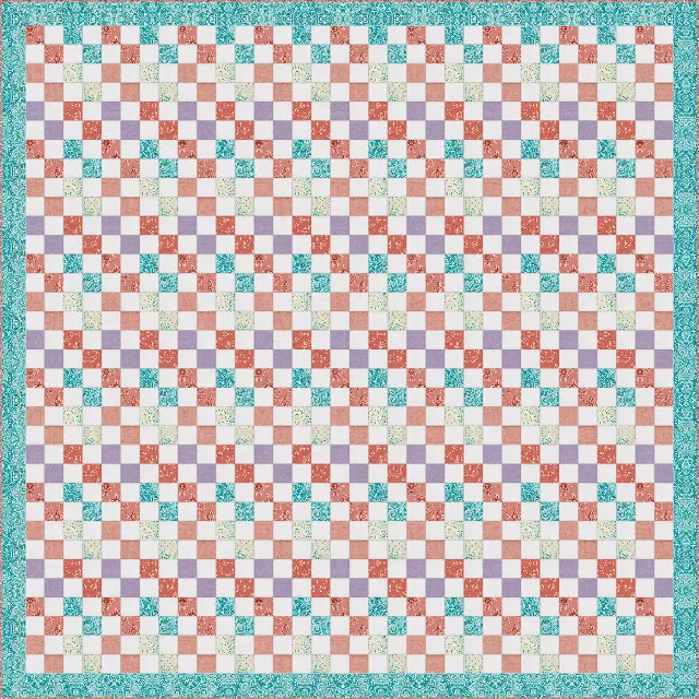 Easy Four Patch Baby quilt, king size, 110" × 110"