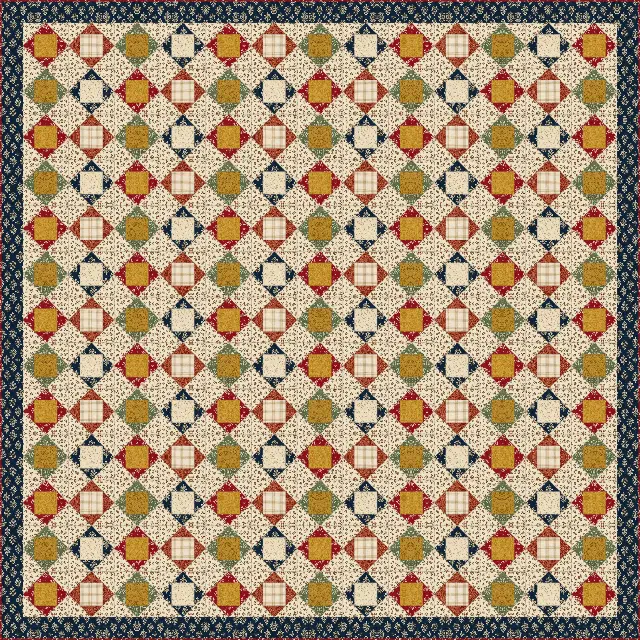 Economy Block quilt, king size, 112" × 112"