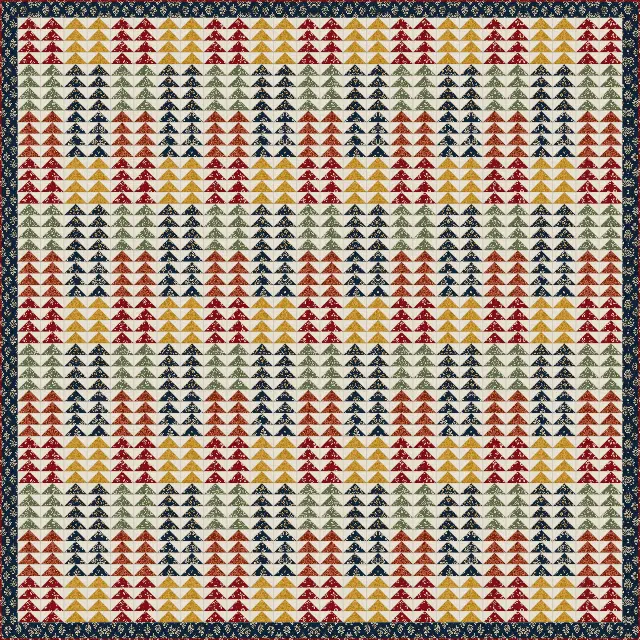 Flying Geese quilt, king size, 110" × 110"