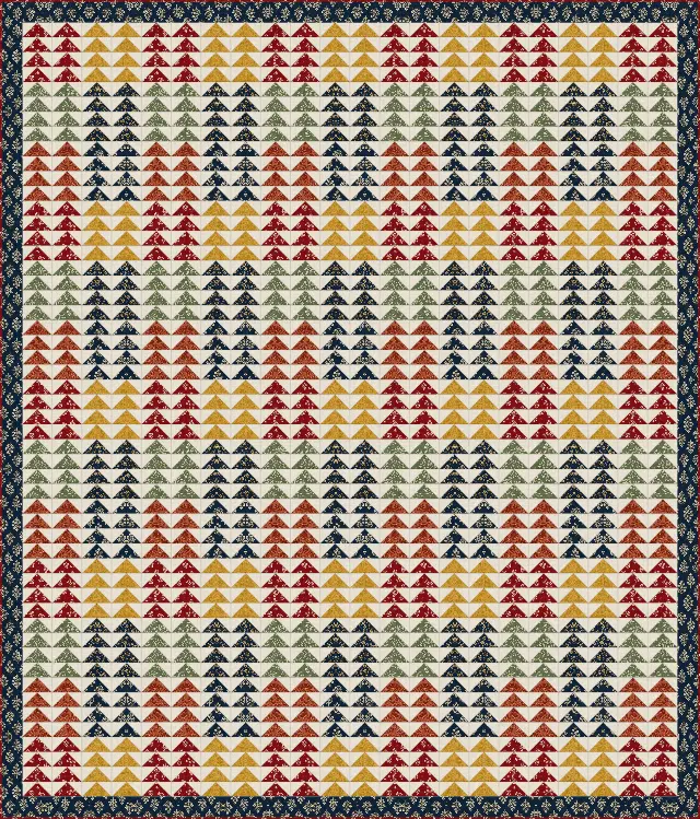 Flying Geese quilt, queen size, 94" × 110"