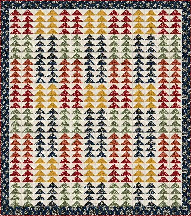 Flying Geese quilt, throw size, 62" × 70"