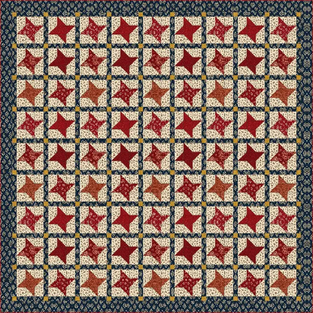 Friendship Star quilt, king size, 104" × 104"