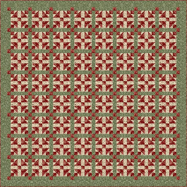 Grandmother's Choice quilt, king size, 106" × 106"