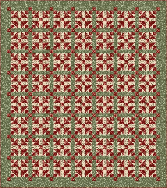 Grandmother's Choice quilt, queen size, 94" × 106"