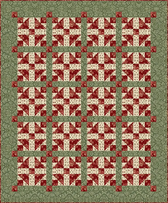Grandmother's Choice quilt, throw size, 58" × 70"