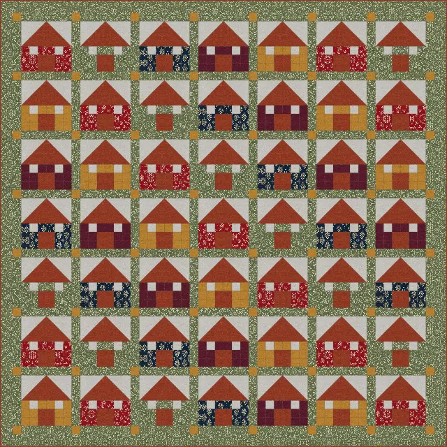 House quilt, king size, 106" × 106"