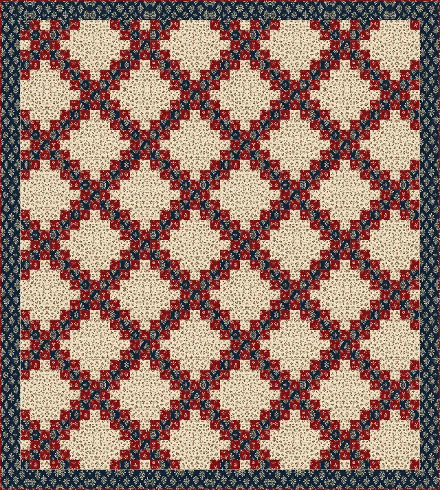 Double Irish Chain quilt, full size, 88" × 98"