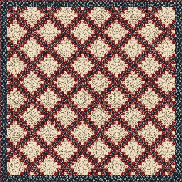 Double Irish Chain quilt, king size, 108" × 108"
