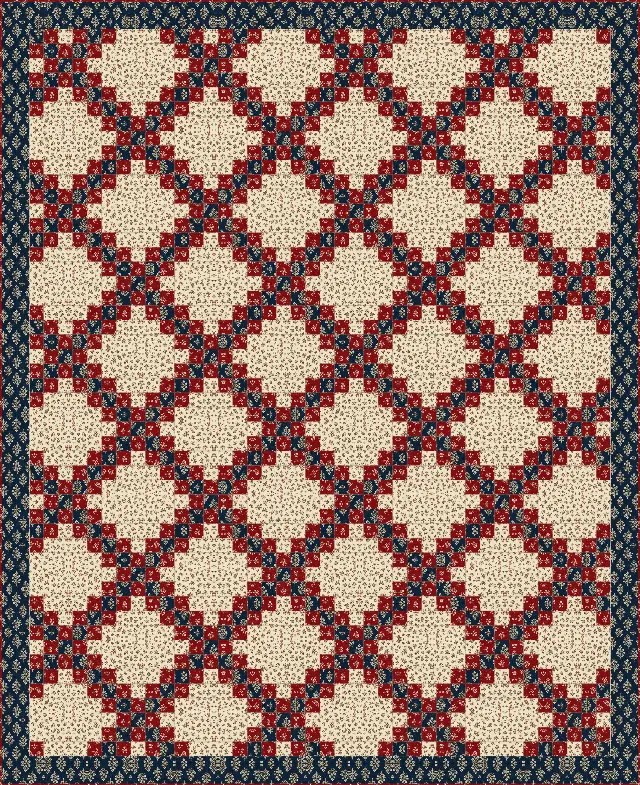 Double Irish Chain quilt, queen size, 88" × 108"