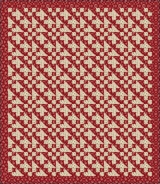 Jacob's Ladder quilt, full size, 80" × 92"
