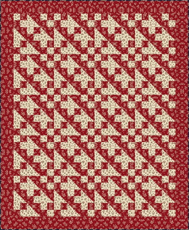 Jacob's Ladder quilt, throw size, 56" × 68"