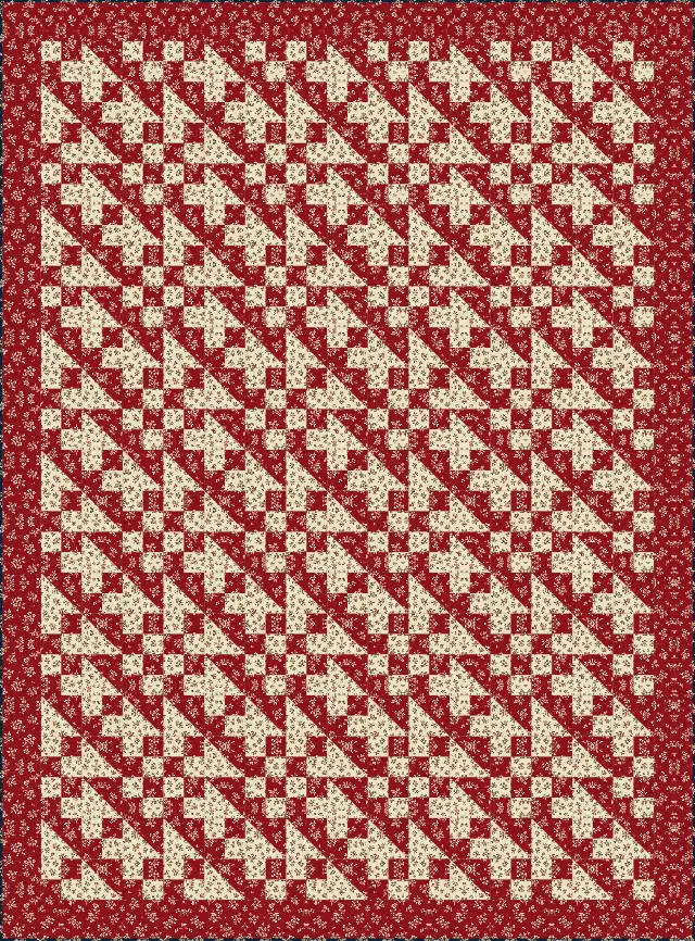 Jacob's Ladder quilt, twin size, 68" × 92"