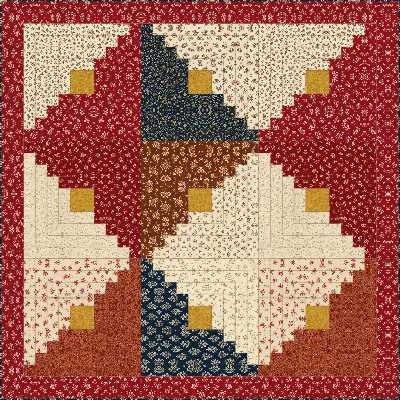 Jelly Roll Log Cabin quilt