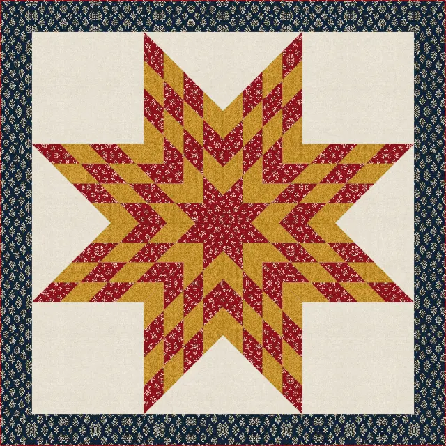 Lone Star quilt, full size, 84" × 84"