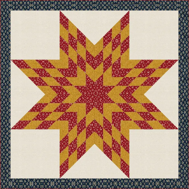 Lone Star quilt, king size, 108" × 108"