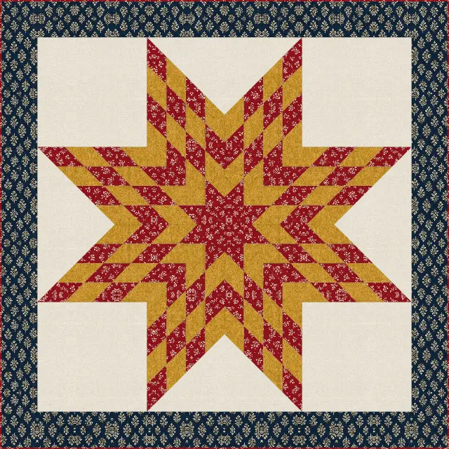 Lone Star quilt, twin size, 72" × 72"