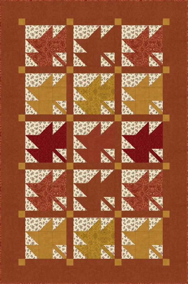 Maple Leaf quilt, crib size, 41" × 62"