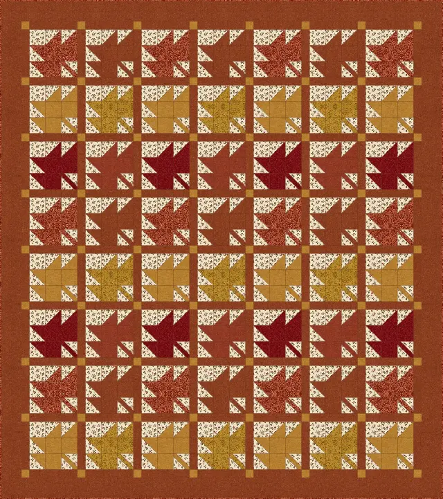 Maple Leaf quilt, full size, 83" × 93.5"