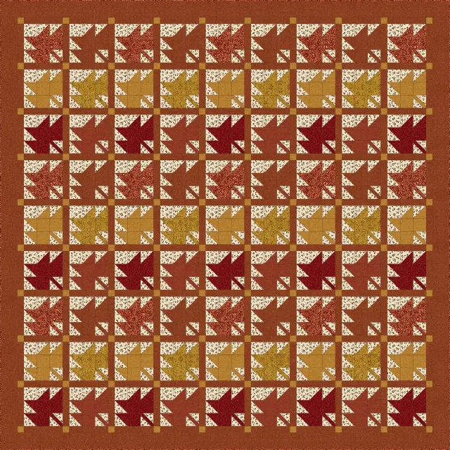 Maple Leaf quilt, king size, 104" × 104"