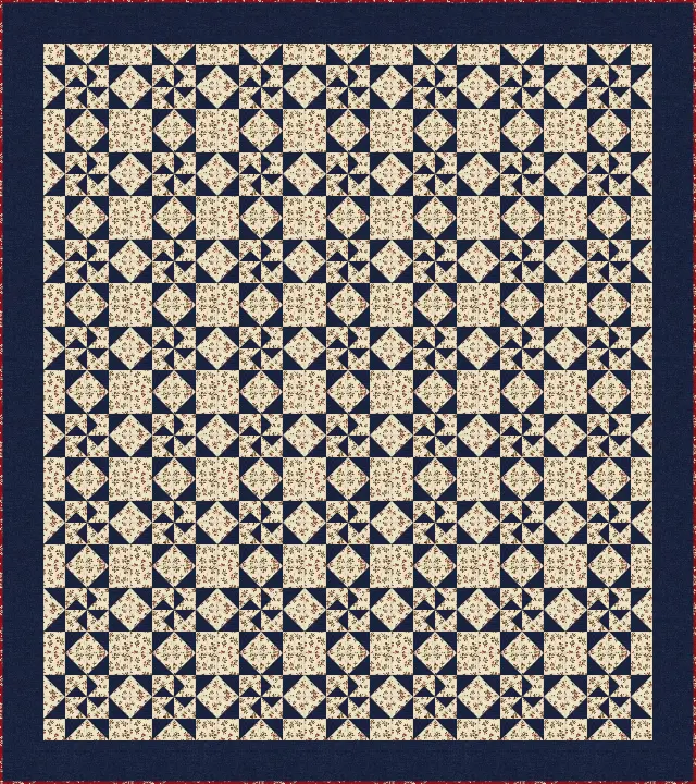 Martha Washington Star quilt, throw size, 64" × 72"