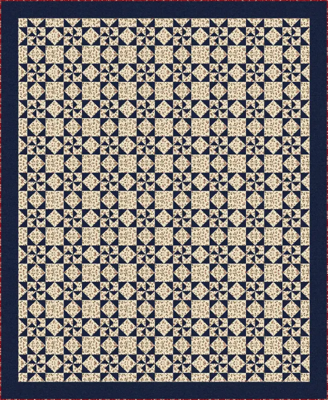 Martha Washington Star quilt, twin size, 72" × 88"